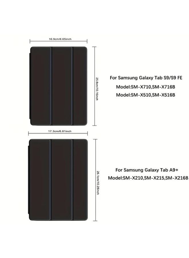 Navy Blue PU Leather Smart Case For Samsung Galaxy Tab S9 FE With Auto Wake Sleep Stand - Image 3